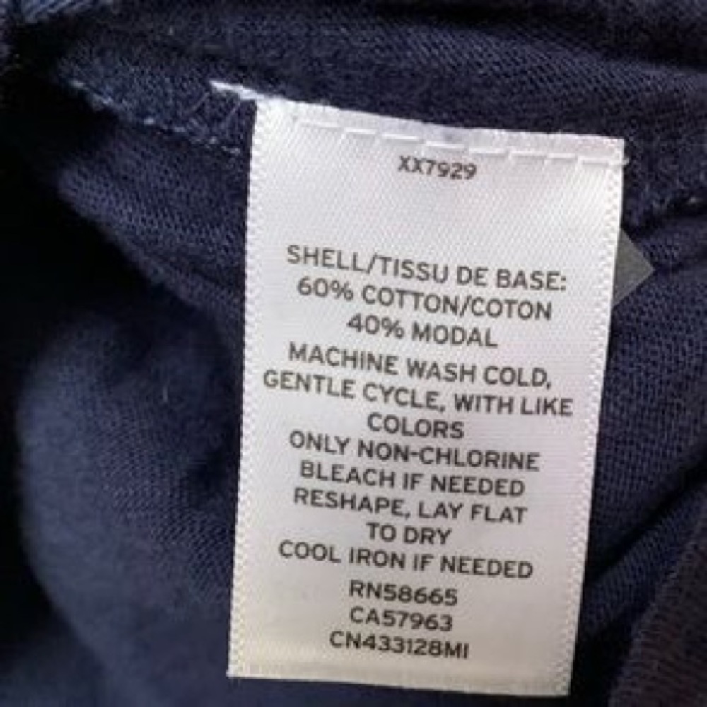 Caslon x Nordstrom Ruffle Trim Navy Top Small - Picture 3 of 6